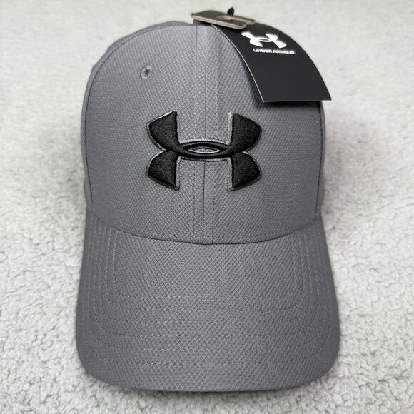 Under Armour Hat Cap Mens L/XL Gray Black Logo UA Blitzing 3.0 Stretch Fit NWT - Picture 2 of 9